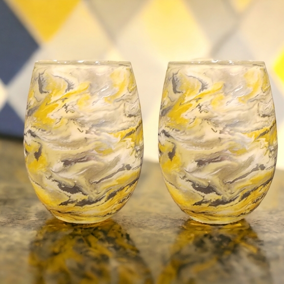 Hand Crafted Other - Lemon Drop/Stemless Wine Glasses